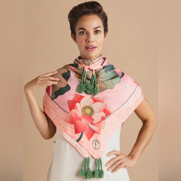Powder Design Inc Accessories - Powder Design 100% Silk Crane at Sunrise in Petal Scarf